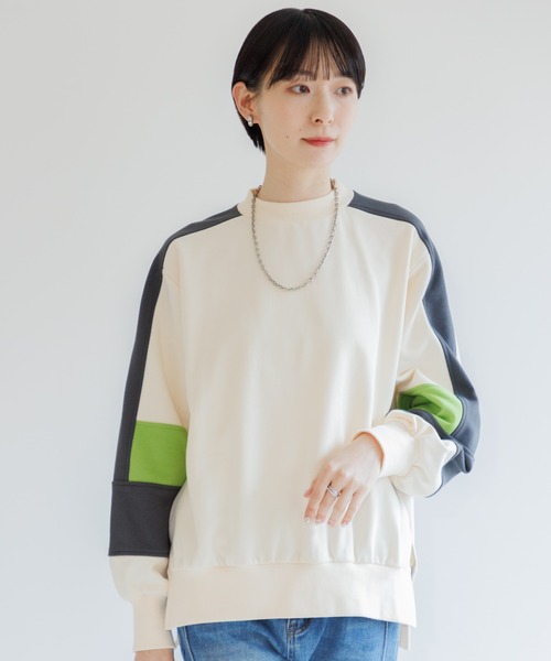 Paradise Picnic（パラダイスピクニック）の「配色スエット（スウェット・レディース・ブラック/アイボリー/グレー・FREE）」の10枚目の写真
