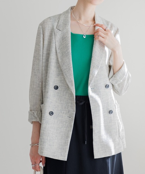 Paradise Picnic（パラダイスピクニック）の「Dignite Collier WEB限定シアーツイードジャケット（テーラードジャケット・レディース・ホワイト/ブラック・FREE）」の2枚目の写真