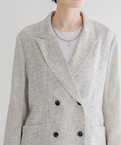 Paradise Picnic（パラダイスピクニック）の「Dignite Collier WEB限定シアーツイードジャケット（テーラードジャケット・レディース・ホワイト/ブラック・FREE）」の3枚目の写真
