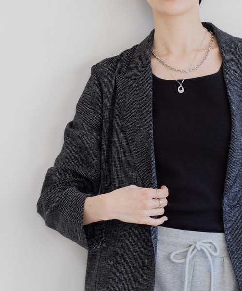 Paradise Picnic(パラダイスピクニック)の「Dignite Collier WEB限定シアーツイードジャケット(テーラードジャケット・レディース・ホワイト/ブラック・FREE)」の11枚目の写真
