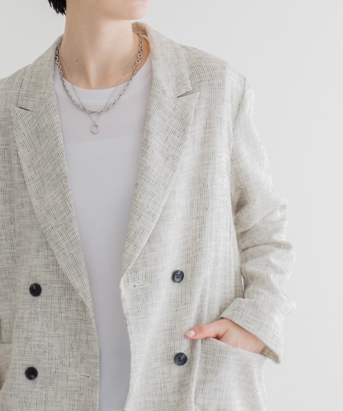 Paradise Picnic(パラダイスピクニック)の「Dignite Collier WEB限定シアーツイードジャケット(テーラードジャケット・レディース・ホワイト/ブラック・FREE)」の20枚目の写真