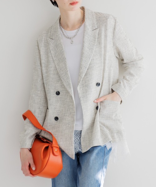 Paradise Picnic(パラダイスピクニック)の「Dignite Collier WEB限定シアーツイードジャケット(テーラードジャケット・レディース・ホワイト/ブラック・FREE)」の19枚目の写真