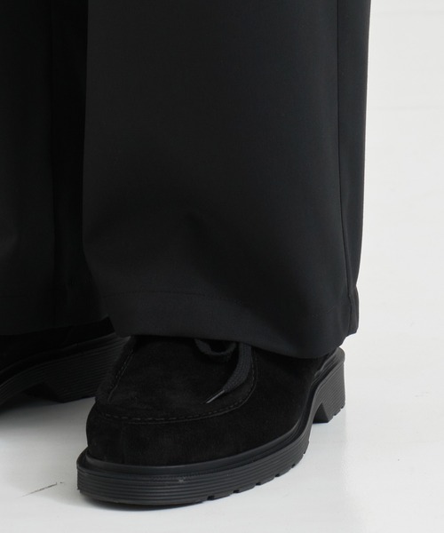 PUBLIC TOKYO(パブリックトウキョウ)の「(セットアップ対応)TECH WOOL ワンタックイージースラックス /オフィスカジュアル/ワイド/ルーズ/タック/防シワ(スラックス・メンズ・ブラック/カーキ・1/2)」の17枚目の写真