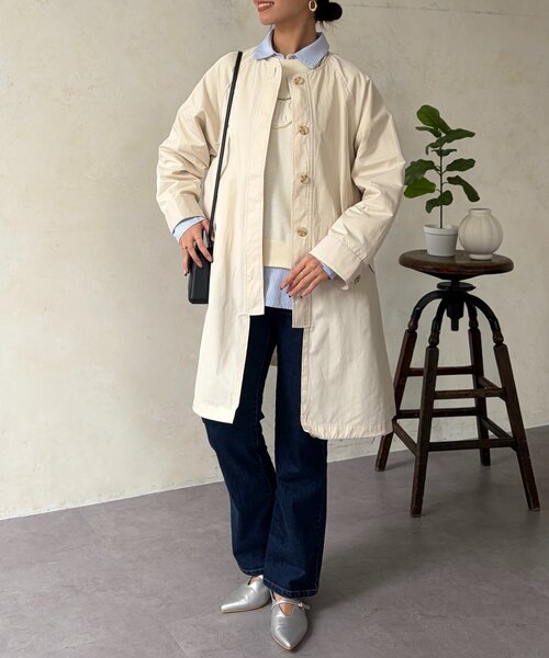 Chez toi（シェトワ）の「【マルチWAY】ステンカラーコート（その他アウター・レディース・ライトベージュ/カーキ/ネイビー・FREE）」の4枚目の写真