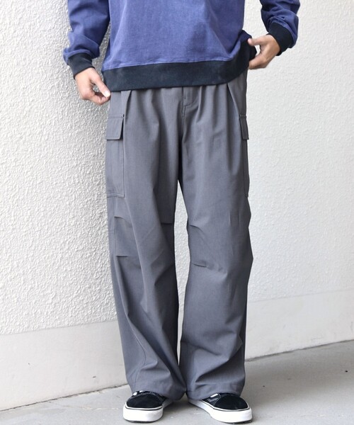 SHIPS any（シップス エニィ）の「SHIPS any:〈吸水速乾〉Rapidry スマート ワイド イージー カーゴ パンツ(セットアップ対応)◆（カーゴパンツ・メンズ・ブラック/グレー/ベージュ・SMALL/MEDIUM/LARGE）」の6枚目の写真