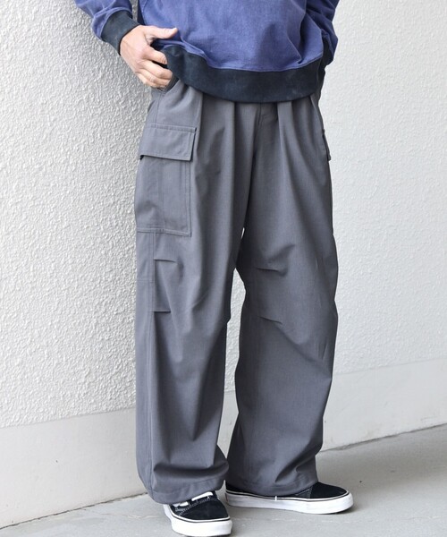 SHIPS any（シップス エニィ）の「SHIPS any:〈吸水速乾〉Rapidry スマート ワイド イージー カーゴ パンツ(セットアップ対応)◆（カーゴパンツ・メンズ・ブラック/グレー/ベージュ・SMALL/MEDIUM/LARGE）」の8枚目の写真