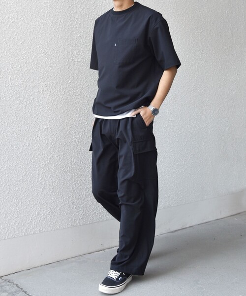 SHIPS any（シップス エニィ）の「SHIPS any:〈吸水速乾〉Rapidry スマート ワイド イージー カーゴ パンツ(セットアップ対応)◆（カーゴパンツ・メンズ・ブラック/グレー/ベージュ・SMALL/MEDIUM/LARGE）」の9枚目の写真