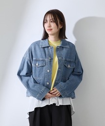 QUEENS COURT（クイーンズコート）の「カラーデニムボクシーフィットブルゾン≪洗濯機で洗える≫（ブルゾン）」