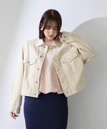 QUEENS COURT（クイーンズコート）の「カラーデニムボクシーフィットブルゾン≪洗濯機で洗える≫（ブルゾン）」