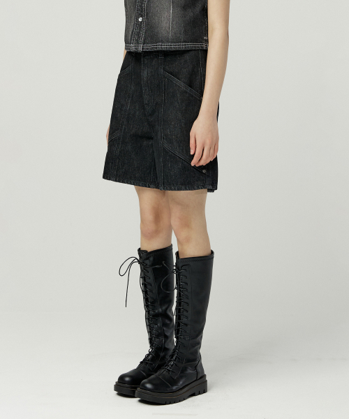 MAGOODGAN(メックウッドガン)の「フラワー7958パティグ変形ブラックバミューダショーツパンツ(その他パンツ・レディース・その他・30/25/26/28)」の3枚目の写真