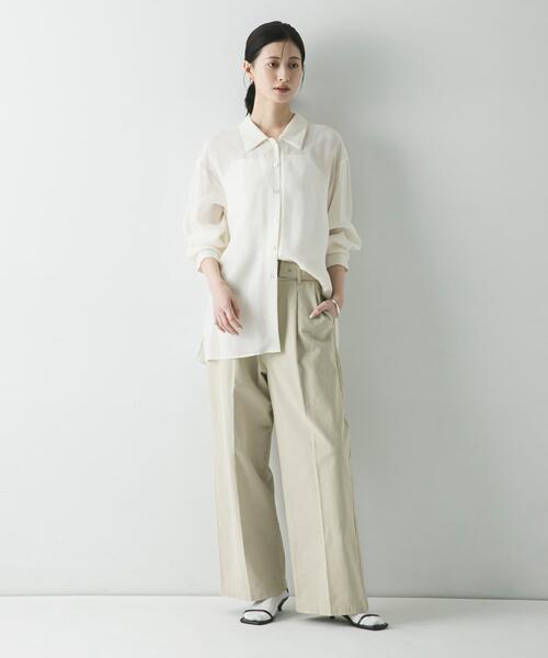 URBAN RESEARCH(アーバンリサーチ)の「キュプラシャツ(シャツ/ブラウス・レディース・チャコールグレー/オフホワイト/ライトベージュ・FREE)」の6枚目の写真