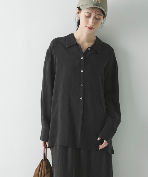 URBAN RESEARCH（アーバンリサーチ）の「キュプラシャツ（シャツ/ブラウス・レディース・チャコールグレー/オフホワイト/ライトベージュ・FREE）」の20枚目の写真