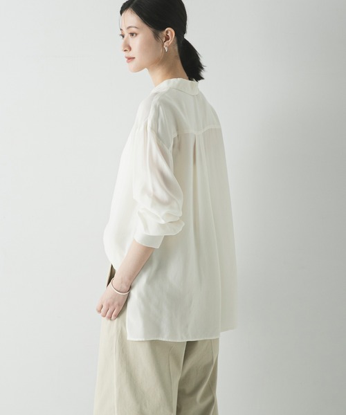 URBAN RESEARCH（アーバンリサーチ）の「キュプラシャツ（シャツ/ブラウス・レディース・チャコールグレー/オフホワイト/ライトベージュ・FREE）」の14枚目の写真