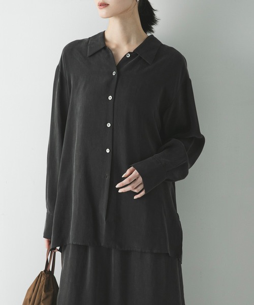 URBAN RESEARCH（アーバンリサーチ）の「キュプラシャツ（シャツ/ブラウス・レディース・チャコールグレー/オフホワイト/ライトベージュ・FREE）」の18枚目の写真