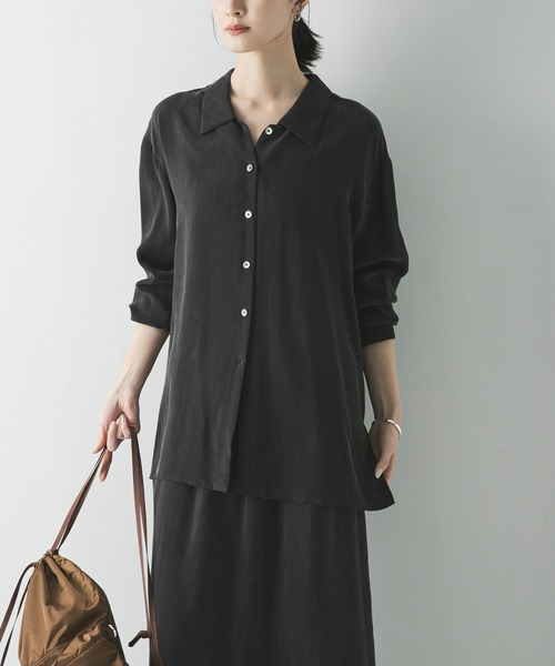 URBAN RESEARCH（アーバンリサーチ）の「キュプラシャツ（シャツ/ブラウス・レディース・チャコールグレー/オフホワイト/ライトベージュ・FREE）」の19枚目の写真