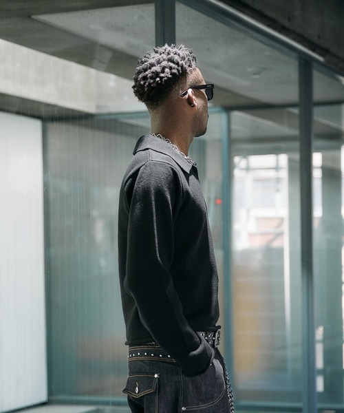 ANDER HUNK(アンダーハンク)の「Roll-up Skipper Knit Polo / ロールアップスキッパーニットポロ(ニット/セーター・メンズ・その他/ブラック・MEDIUM/LARGE)」の9枚目の写真