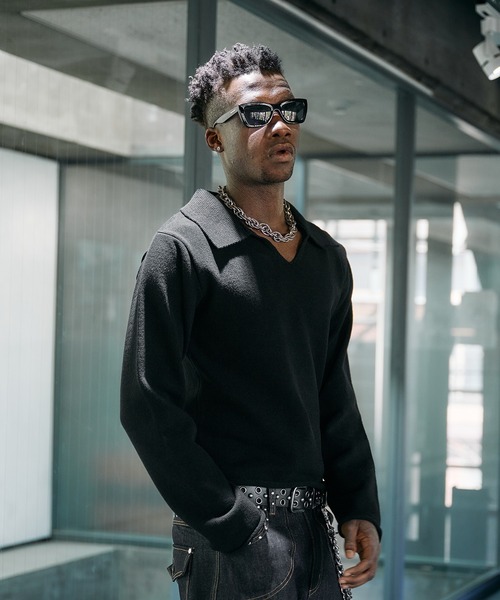 ANDER HUNK(アンダーハンク)の「Roll-up Skipper Knit Polo / ロールアップスキッパーニットポロ(ニット/セーター・メンズ・その他/ブラック・MEDIUM/LARGE)」の10枚目の写真