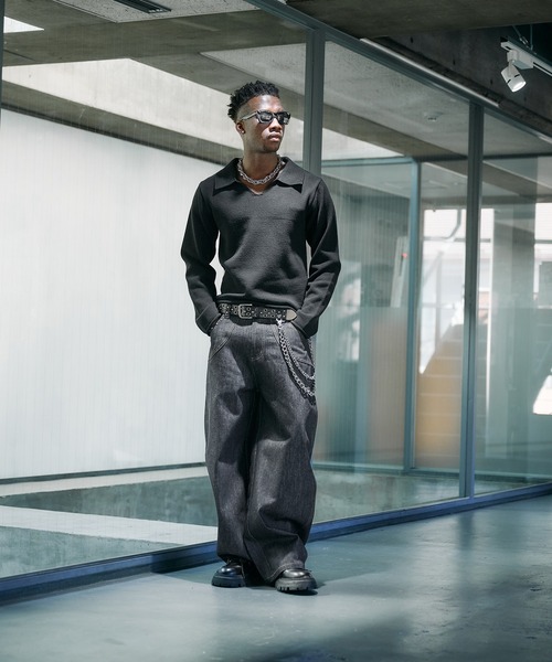 ANDER HUNK(アンダーハンク)の「Roll-up Skipper Knit Polo / ロールアップスキッパーニットポロ(ニット/セーター・メンズ・その他/ブラック・MEDIUM/LARGE)」の11枚目の写真