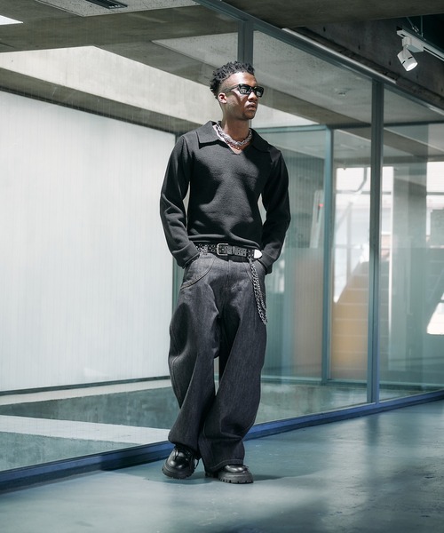 ANDER HUNK(アンダーハンク)の「Roll-up Skipper Knit Polo / ロールアップスキッパーニットポロ(ニット/セーター・メンズ・その他/ブラック・MEDIUM/LARGE)」の12枚目の写真