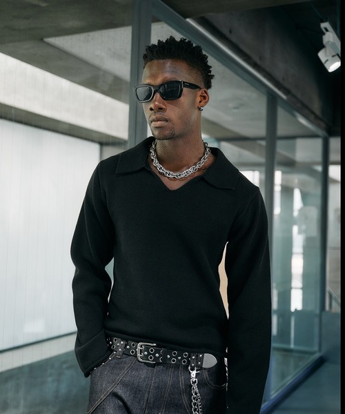 ANDER HUNK(アンダーハンク)の「Roll-up Skipper Knit Polo / ロールアップスキッパーニットポロ(ニット/セーター・メンズ・その他/ブラック・MEDIUM/LARGE)」の13枚目の写真