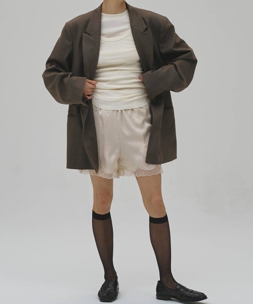 TODAYFUL(トゥデイフル)の「TODAYFUL Satin Lace Halfpants サテンレースハーフパンツ/12610722(その他パンツ・レディース・ミント/ブラック/アイボリー・36)」の5枚目の写真