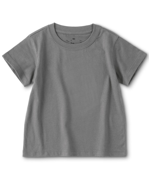 無印良品(ムジルシリョウヒン)の「ベビー あたまするっと 綿天竺編みクルーネック半袖Tシャツ 無地(Tシャツ/カットソー・キッズ・オフホワイト/グレー系・80/90/100)」の2枚目の写真