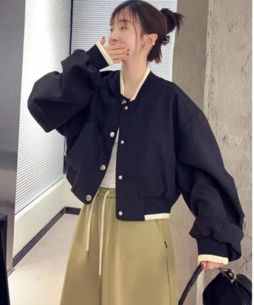 Ritzy（リッツィー）の「クロップド スタジャン ブルゾン（ブルゾン・レディース・ホワイト/ブラック・L/M）」の4枚目の写真