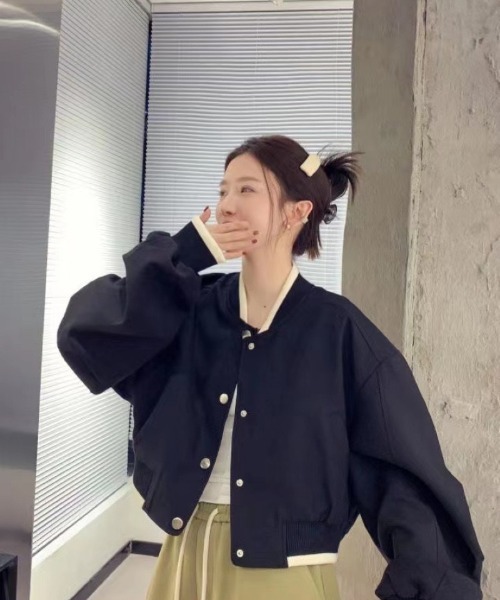 Ritzy（リッツィー）の「クロップド スタジャン ブルゾン（ブルゾン・レディース・ホワイト/ブラック・L/M）」の8枚目の写真