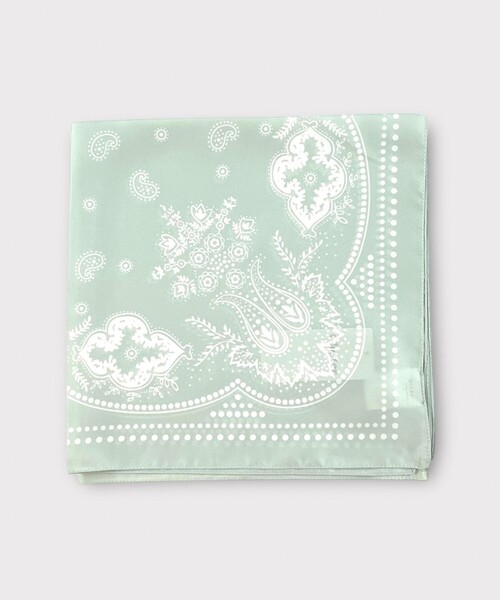 GLOSTER（グロスター）の「【イタリア製】バンダナ柄ペイズリースカーフ（バンダナ/スカーフ・メンズ・グレイッシュベージュ/オレンジ/ネイビー/ミント・FREE）」の3枚目の写真