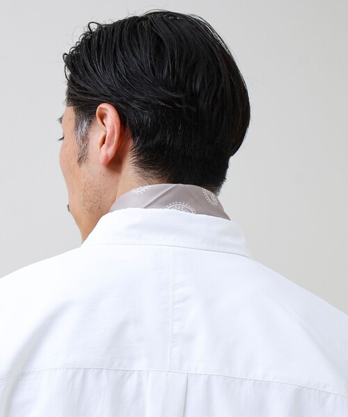 GLOSTER（グロスター）の「【イタリア製】バンダナ柄ペイズリースカーフ（バンダナ/スカーフ・メンズ・グレイッシュベージュ/オレンジ/ネイビー/ミント・FREE）」の15枚目の写真