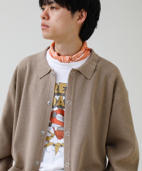 GLOSTER（グロスター）の「【イタリア製】バンダナ柄ペイズリースカーフ（バンダナ/スカーフ・メンズ・グレイッシュベージュ/オレンジ/ネイビー/ミント・FREE）」の17枚目の写真