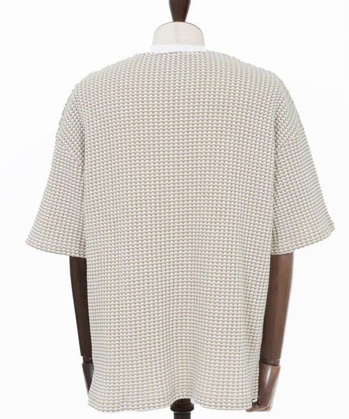 CAMBIO（カンビオ）の「mt10317- Two-Tone Big Waffle Tee ビッグTシャツ(AI-261-014)（Tシャツ/カットソー・メンズ・ブラック/ライトベージュ/ライトグレー・M/L）」の11枚目の写真