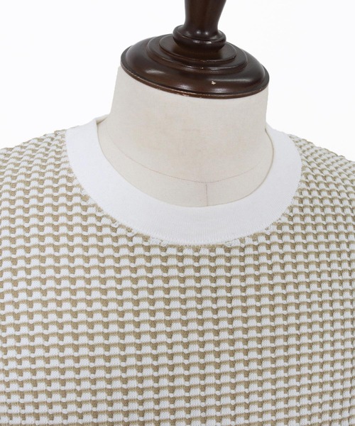 CAMBIO（カンビオ）の「mt10317- Two-Tone Big Waffle Tee ビッグTシャツ(AI-261-014)（Tシャツ/カットソー・メンズ・ブラック/ライトベージュ/ライトグレー・M/L）」の12枚目の写真