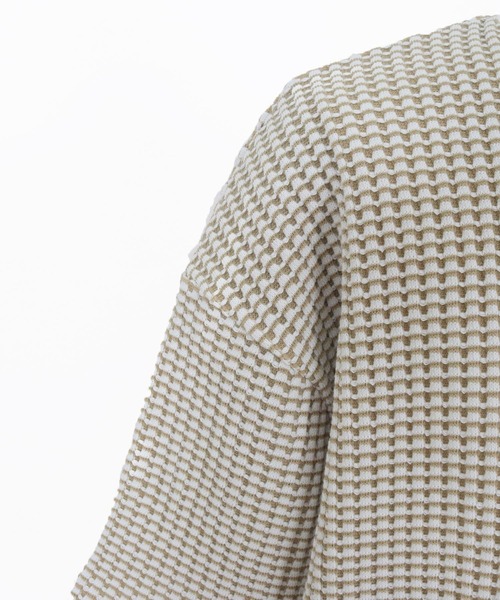 CAMBIO（カンビオ）の「mt10317- Two-Tone Big Waffle Tee ビッグTシャツ(AI-261-014)（Tシャツ/カットソー・メンズ・ブラック/ライトベージュ/ライトグレー・M/L）」の13枚目の写真