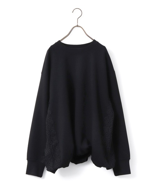 hunch（ハンチ）の「ライトダンボール サイドレースドッキングトップス（Tシャツ/カットソー・レディース・ブラック/アイボリー/ダークカーキ・FREE）」の19枚目の写真