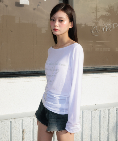 ROSEFRANTZ（ロゼフランツ）の「Lettering Angel Long Sleeve [Ivory]（Tシャツ/カットソー・レディース・ホワイト・OS）」の5枚目の写真