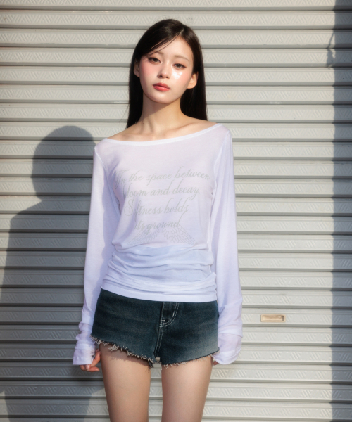ROSEFRANTZ（ロゼフランツ）の「Lettering Angel Long Sleeve [Ivory]（Tシャツ/カットソー・レディース・ホワイト・OS）」の6枚目の写真