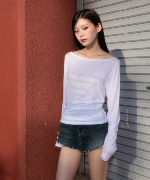 ROSEFRANTZ（ロゼフランツ）の「Lettering Angel Long Sleeve [Ivory]（Tシャツ/カットソー・レディース・ホワイト・OS）」の8枚目の写真