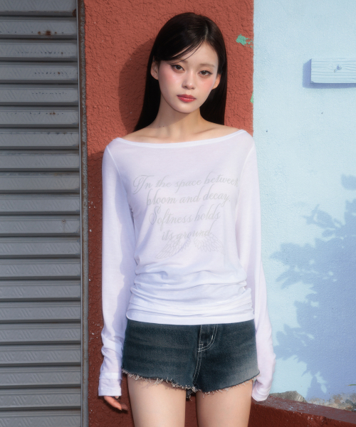 ROSEFRANTZ（ロゼフランツ）の「Lettering Angel Long Sleeve [Ivory]（Tシャツ/カットソー・レディース・ホワイト・OS）」の13枚目の写真