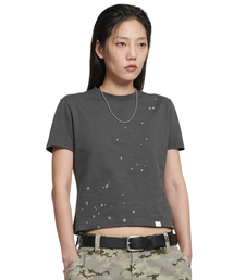 NM PAINTED T-SHIRT (WOMAN) - CHARCOAL