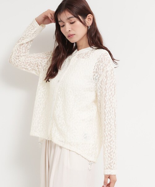 THE SHOP TK （ザ ショップ ティーケー ）の「レースシャツトップス（Tシャツ/カットソー・レディース・ブラック/オフホワイト・13/12）」の16枚目の写真