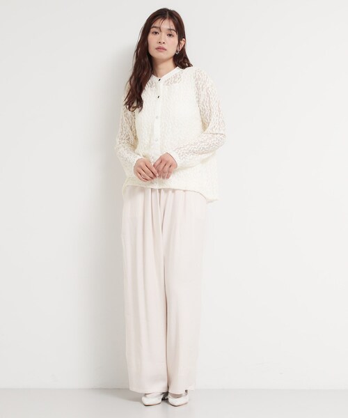 THE SHOP TK （ザ ショップ ティーケー ）の「レースシャツトップス（Tシャツ/カットソー・レディース・ブラック/オフホワイト・13/12）」の18枚目の写真