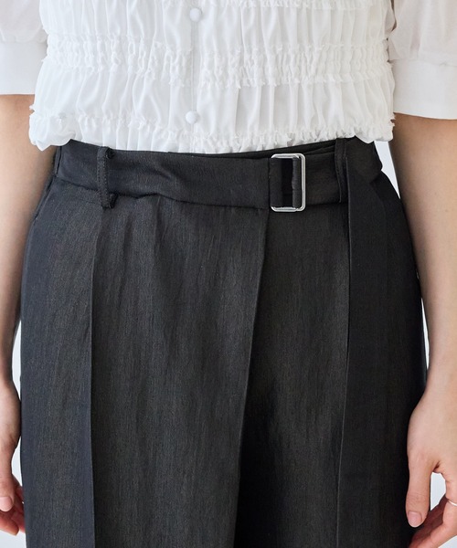LAVEANGE(ラビアンジェ)の「デニムライクウエストベルトパンツ(その他パンツ・レディース・ネイビー/ブラック・5L/4L/3L/LL/M)」の8枚目の写真