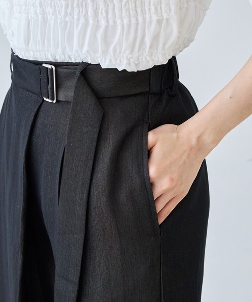 LAVEANGE(ラビアンジェ)の「デニムライクウエストベルトパンツ(その他パンツ・レディース・ネイビー/ブラック・5L/4L/3L/LL/M)」の7枚目の写真
