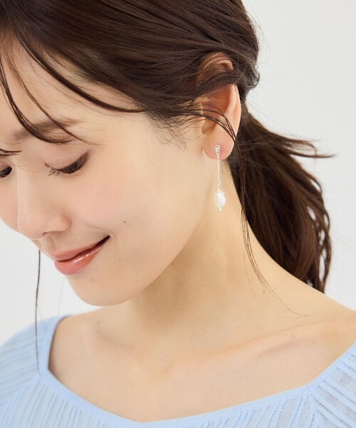 ROPE' PICNIC（ロペピクニック）の「チェーン/パールノンホールピアス（ピアス（両耳用）・レディース・シルバー/ゴールド・FREE）」の4枚目の写真