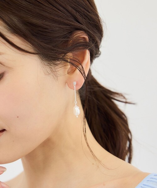 ROPE' PICNIC（ロペピクニック）の「チェーン/パールノンホールピアス（ピアス（両耳用）・レディース・シルバー/ゴールド・FREE）」の5枚目の写真