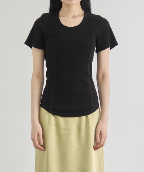 CITY TOKYO(シティトウキョウ)の「【CITY TOKYO/シティートウキョウ】Rib U Neck T/リブUネックTシャツ(Tシャツ/カットソー・レディース・ブラウン/ブラック/ホワイト・FREE)」の19枚目の写真
