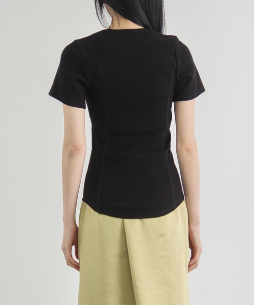 CITY TOKYO(シティトウキョウ)の「【CITY TOKYO/シティートウキョウ】Rib U Neck T/リブUネックTシャツ(Tシャツ/カットソー・レディース・ブラウン/ブラック/ホワイト・FREE)」の21枚目の写真