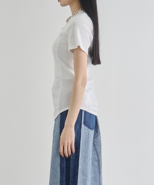 CITY TOKYO(シティトウキョウ)の「【CITY TOKYO/シティートウキョウ】Rib U Neck T/リブUネックTシャツ(Tシャツ/カットソー・レディース・ブラウン/ブラック/ホワイト・FREE)」の11枚目の写真