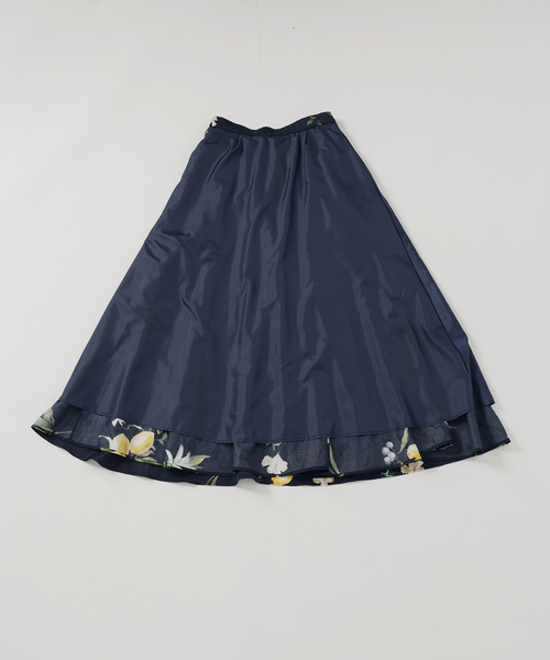 La TOTALITE（ラトータリテ）の「《追加》【洗える】ボタニカルプリントスカート（スカート・レディース・ネイビー/ホワイト・38/36）」の20枚目の写真